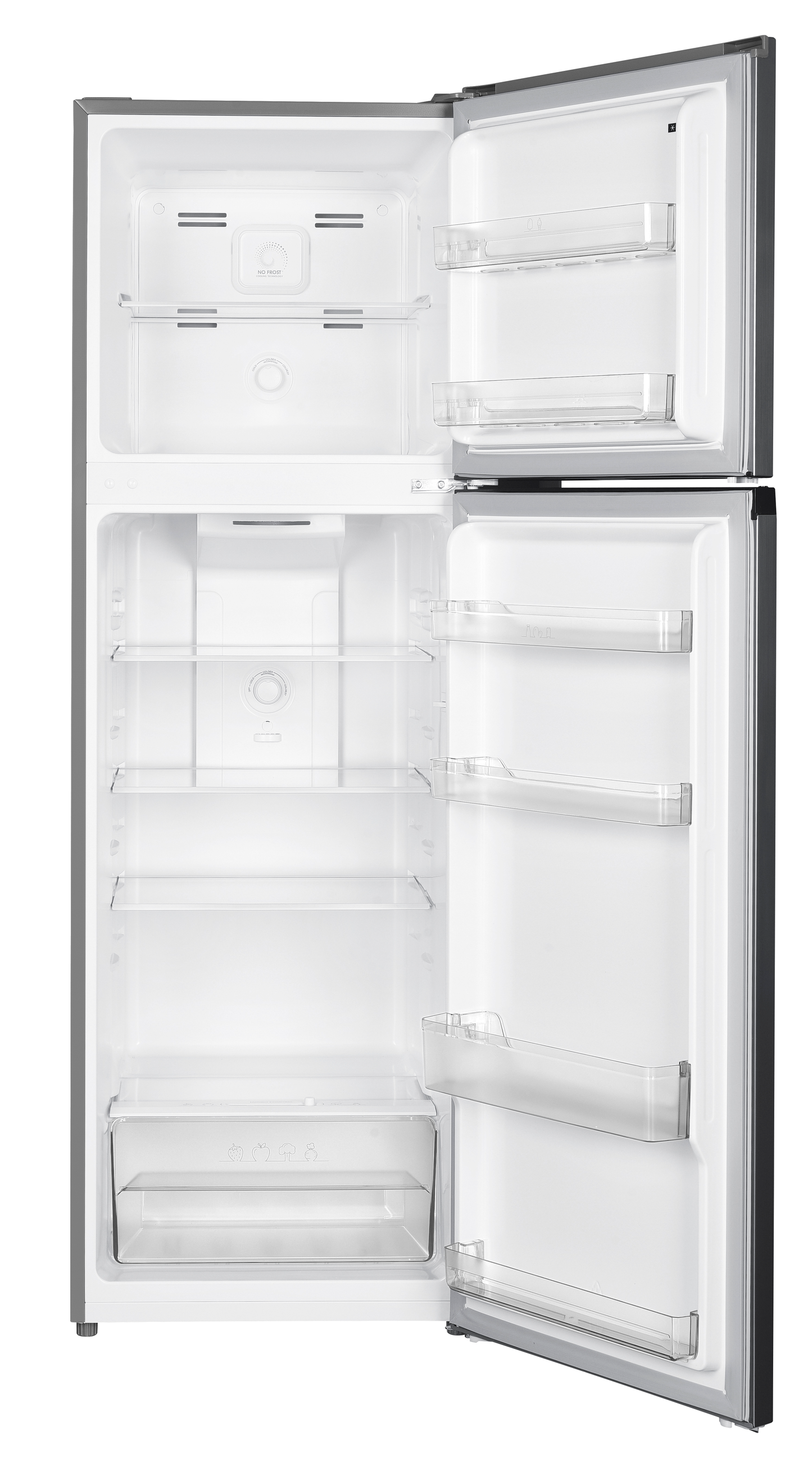 Touch Top Mount Refrigerator (12.4 CFT (Gross)). Mesh-Linox color. TRF-350S