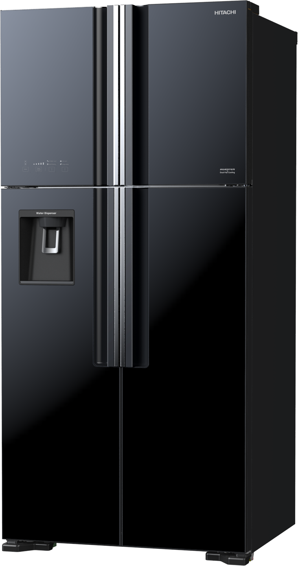 HITACHI Big French Glass 4 Door - Water Dispenser - Automatic Ice Maker - (27ft) INVERTER - R-W760PK7X