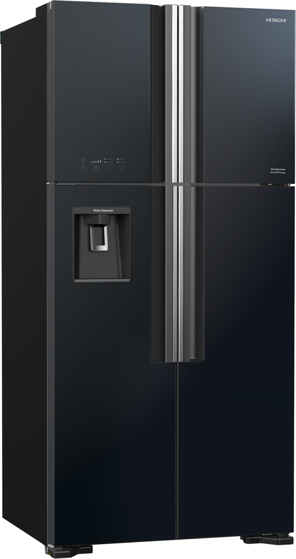 HITACHI Big French Glass 4 Door - Water Dispenser - Automatic Ice Maker - (27ft) INVERTER - R-W760PK7X