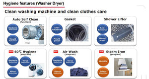 Hitachi Smart Washing Machine Washer & Dryer Auto Dose System Inverter BD-D120XGV (12KG/8KG)