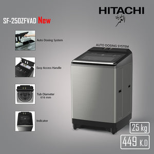 Hitachi Washing Machine | Auto Dose System | Dual Jet Series | SF-P250ZFVAD (25KG)